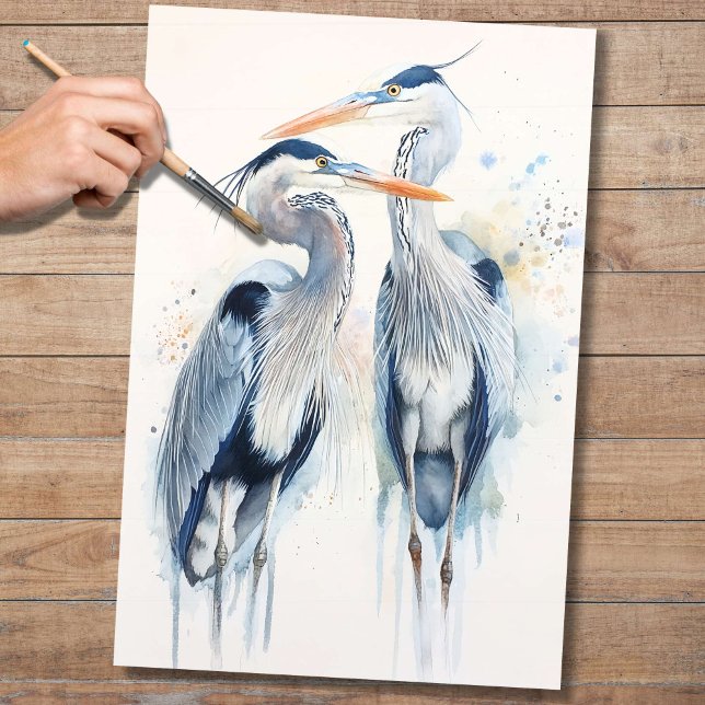 Blue Herons 2 Decoupage Paper (Creator Uploaded)