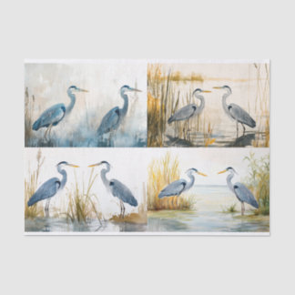 Blue Herons Collage 2 Decoupage Paper