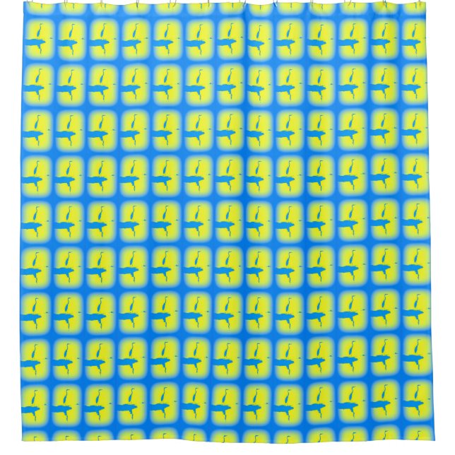 blue herons sunrise pattern shower curtain (Front)