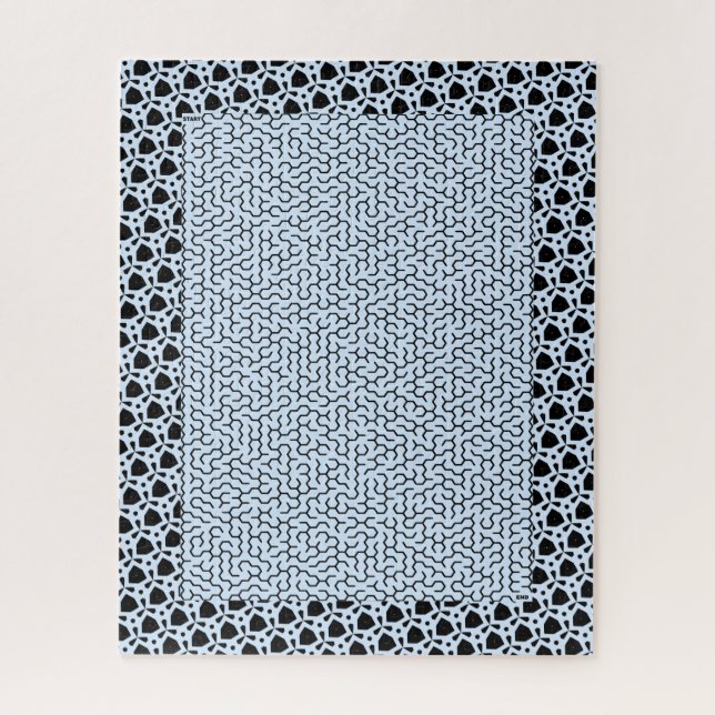 Blue Hexagon Maze Jigsaw Puzzle (Vertical)