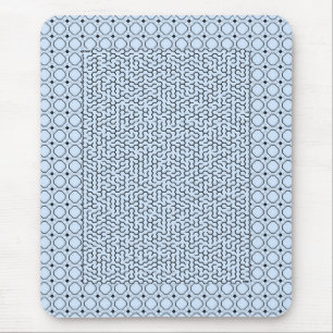 Blue Hexagon Maze Mouse Mat