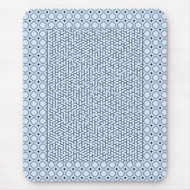 Blue Hexagon Maze Mouse Mat (Front)