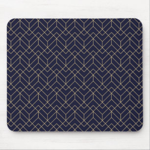 Blue Hexagon Pattern Mouse Mat