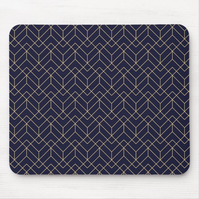 Blue Hexagon Pattern Mouse Mat (Front)