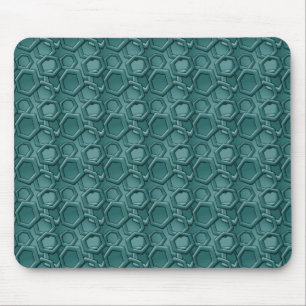 Blue Hexagon Pattern Mouse Mat