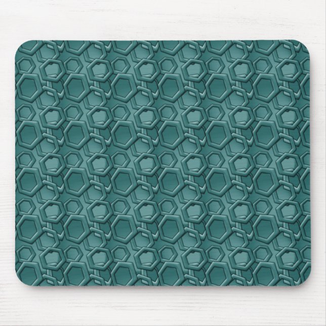 Blue Hexagon Pattern Mouse Mat (Front)