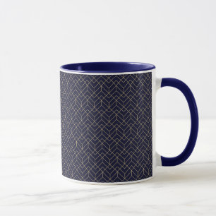 Blue Hexagon Pattern Mug