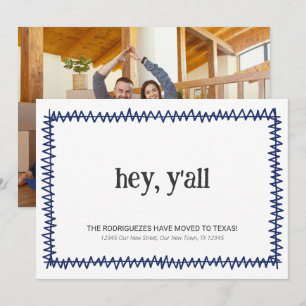 Blue Hey Y'all - Moved to Texas Announcement