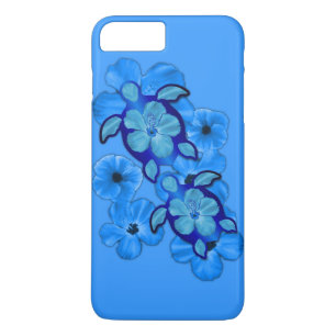 Blue Hibiscus And Honu Turtles iPhone 8 Plus/7 Plus Case