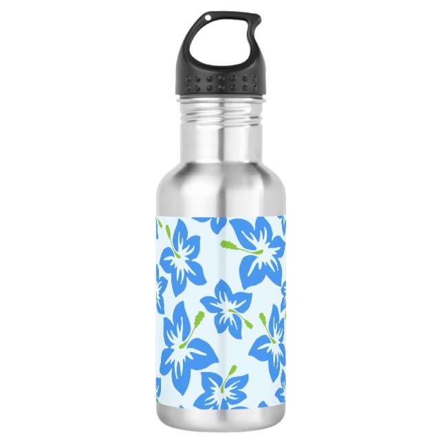 Blue Hibiscus, Blue Flowers, Pattern Of Flowers 532 Ml Water Bottle (Front)