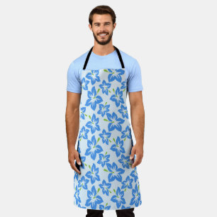 Blue Hibiscus, Blue Flowers, Pattern Of Flowers Apron