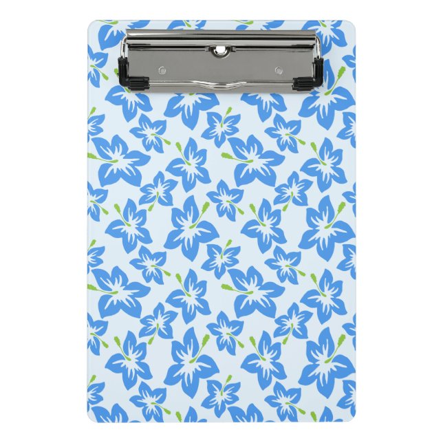 Blue Hibiscus, Blue Flowers, Pattern Of Flowers Mini Clipboard (Front)