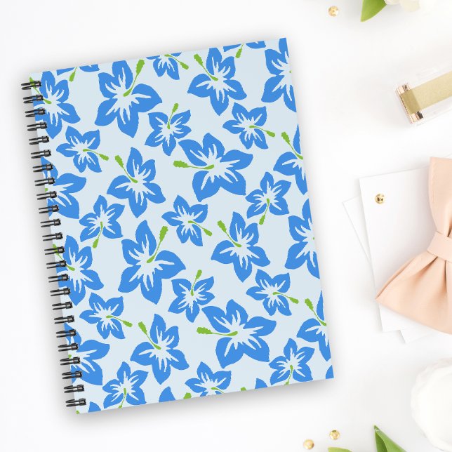 Blue Hibiscus, Blue Flowers, Pattern Of Flowers Notebook (Creator Uploaded)