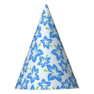Blue Hibiscus, Blue Flowers, Pattern Of Flowers Party Hat