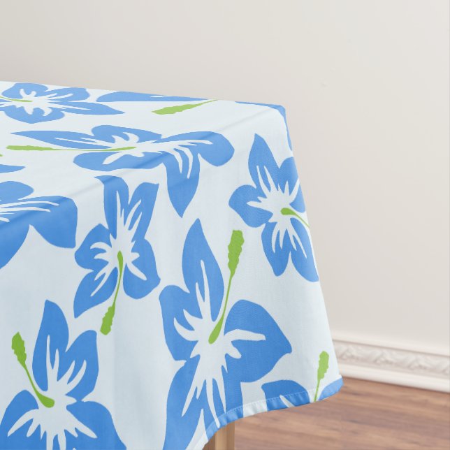 Blue Hibiscus, Blue Flowers, Pattern Of Flowers Tablecloth (In Situ)