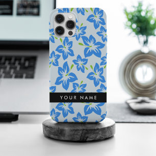 Blue Hibiscus, Blue Flowers, Your Name iPhone 15 Pro Max Case