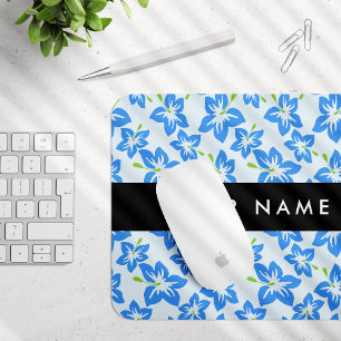 Blue Hibiscus, Blue Flowers, Your Name Mouse Mat