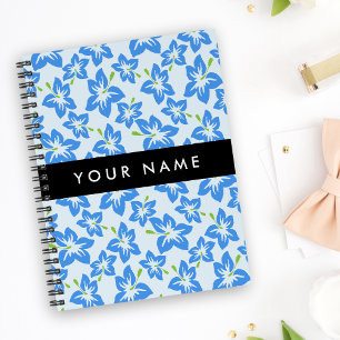 Blue Hibiscus, Blue Flowers, Your Name Notebook
