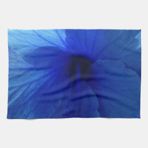 Blue Hibiscus Flower Tea Towel