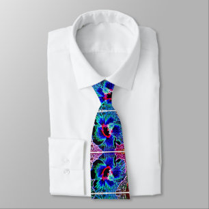 Blue Hibiscus flower Tie