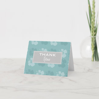 Blue Hibiscus Flowers Thank You Card