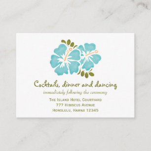 Blue Hibiscus Reception Enclosure Cards