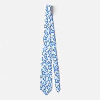 Blue Hibiscus Retro Hawaiian pattern Tie