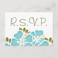 BLUE HIBISCUS RSVP WEDDING RESPONSE CARDS