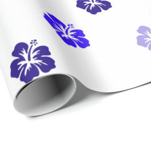 Blue Hibiscus Wrapping Paper