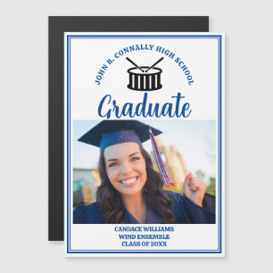 Blue High School Band Photo Graduation Magnet