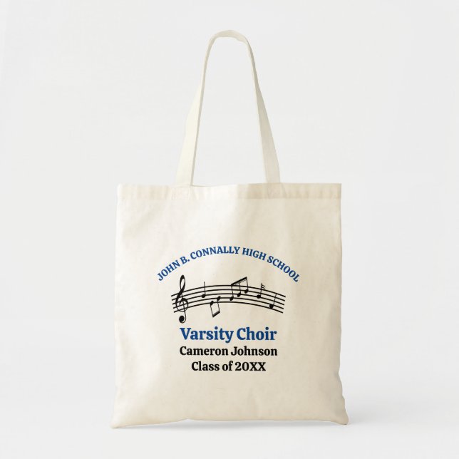 Blue High School Choir Customisable Tote Bag (Front)