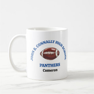 Blue High School Football Player Personalised Coffee Mug