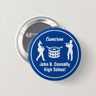 Blue High School Marching Band Personalised 6 Cm Round Badge