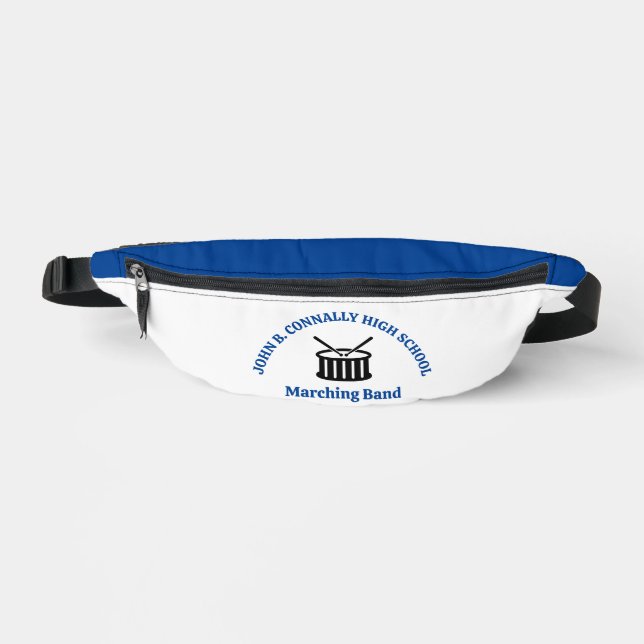 Blue High School Marching Band Personalised Bum Bags (Front)