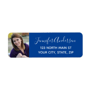 Blue High School Senior Return Address Label
