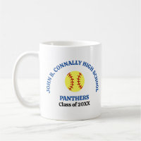 Blue High School Softball Player Personalised