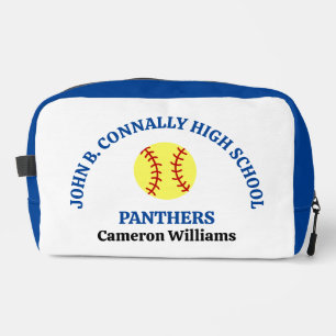 Blue High School Softball Player Personalised Dopp Kit