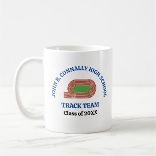 Blue High School Track & Field Team Personalised Coffee Mug