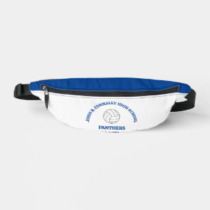 Blue High School Volleyball Player Personalised Bum Bags
