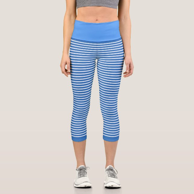 Blue High Waisted Capris (Front)