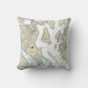 Blue Hill Bay Nautical Chart 13316 Cushion