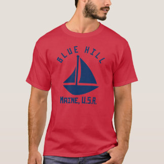 Blue Hill Maine Sailing Boating Navy Blue Text Abs T-Shirt