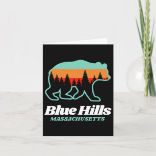 Blue Hills Machusetts Skiing Snowboarding Bear Card