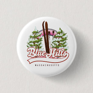 Blue Hills Massachusetts Ski logo 3 Cm Round Badge