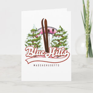 Blue Hills Massachusetts Ski logo Holiday Card