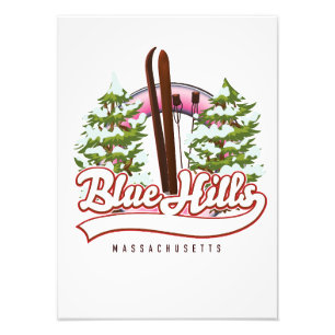 Blue Hills Massachusetts Ski logo Photo Print