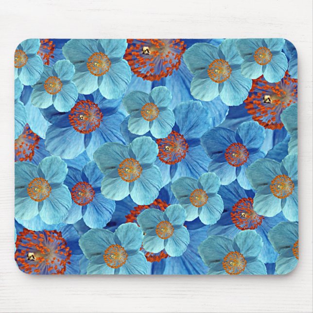 Blue Himalayan Poppy Flower Mousepad (Front)
