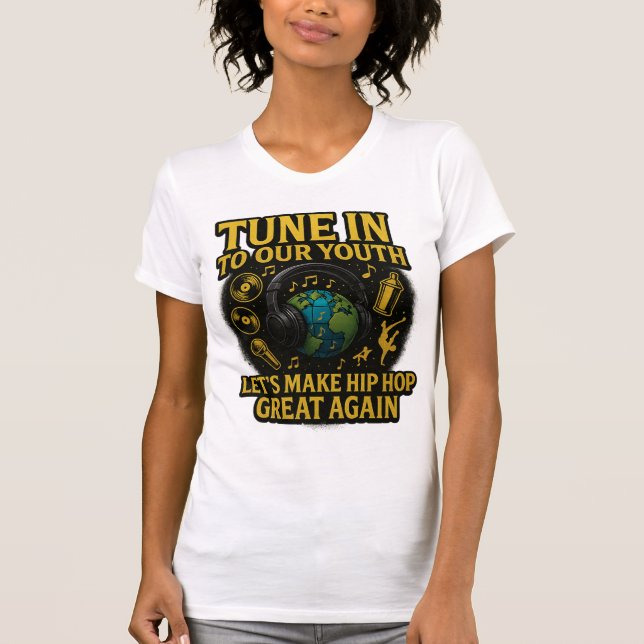  Blue Hip Hop  T-Shirt (Front)