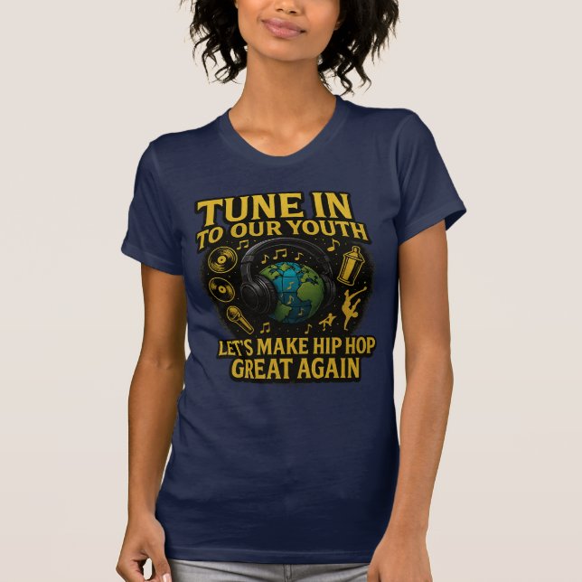  Blue Hip Hop  T-Shirt (Front)
