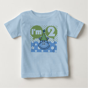 Blue Hippo 2nd Birthday Baby T-Shirt